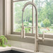Ruvati Seneca Single Handle Pull Down Industrial Pre-Rinse High Arc Kitchen Faucet with Sprayer in Stainless Steel - RVF1238BN