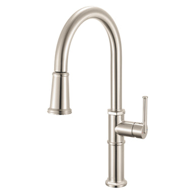 Ruvati Idris Single Handle Pull Down Kitchen Contemporary Art Deco Faucet with Sprayer in Brushed Nickel / Stainless Steel - RVF1239BN - View 2