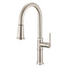 Ruvati Idris Single Handle Pull Down Kitchen Contemporary Art Deco Faucet with Sprayer in Brushed Nickel / Stainless Steel - RVF1239BN - View 2