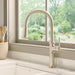 Ruvati Idris Single Handle Pull Down Kitchen Contemporary Art Deco Faucet with Sprayer in Brushed Nickel / Stainless Steel - RVF1239BN