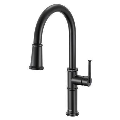Ruvati Idris Single Handle Pull Down Kitchen Faucet Transitional Modern with Sprayer in Matte Black - RVF1239MB - View 2