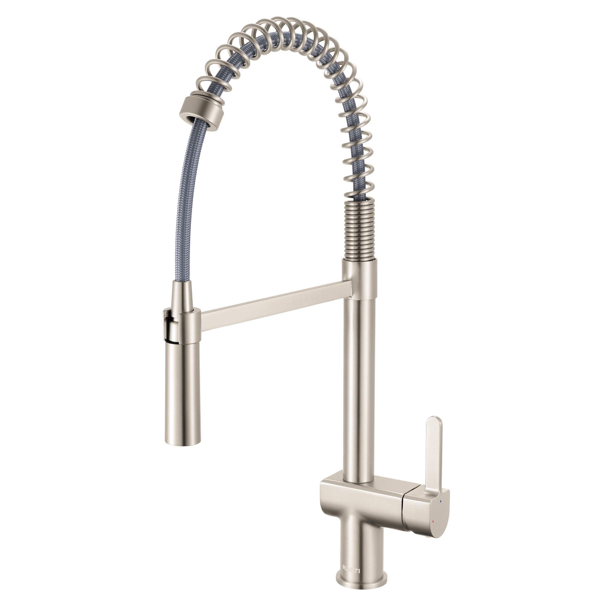 Ruvati Seneca Single Handle Pull Down Modern Kitchen Faucet with Pre-Rinse Sprayer in Stainless Steel - RVF1243BN - View 2