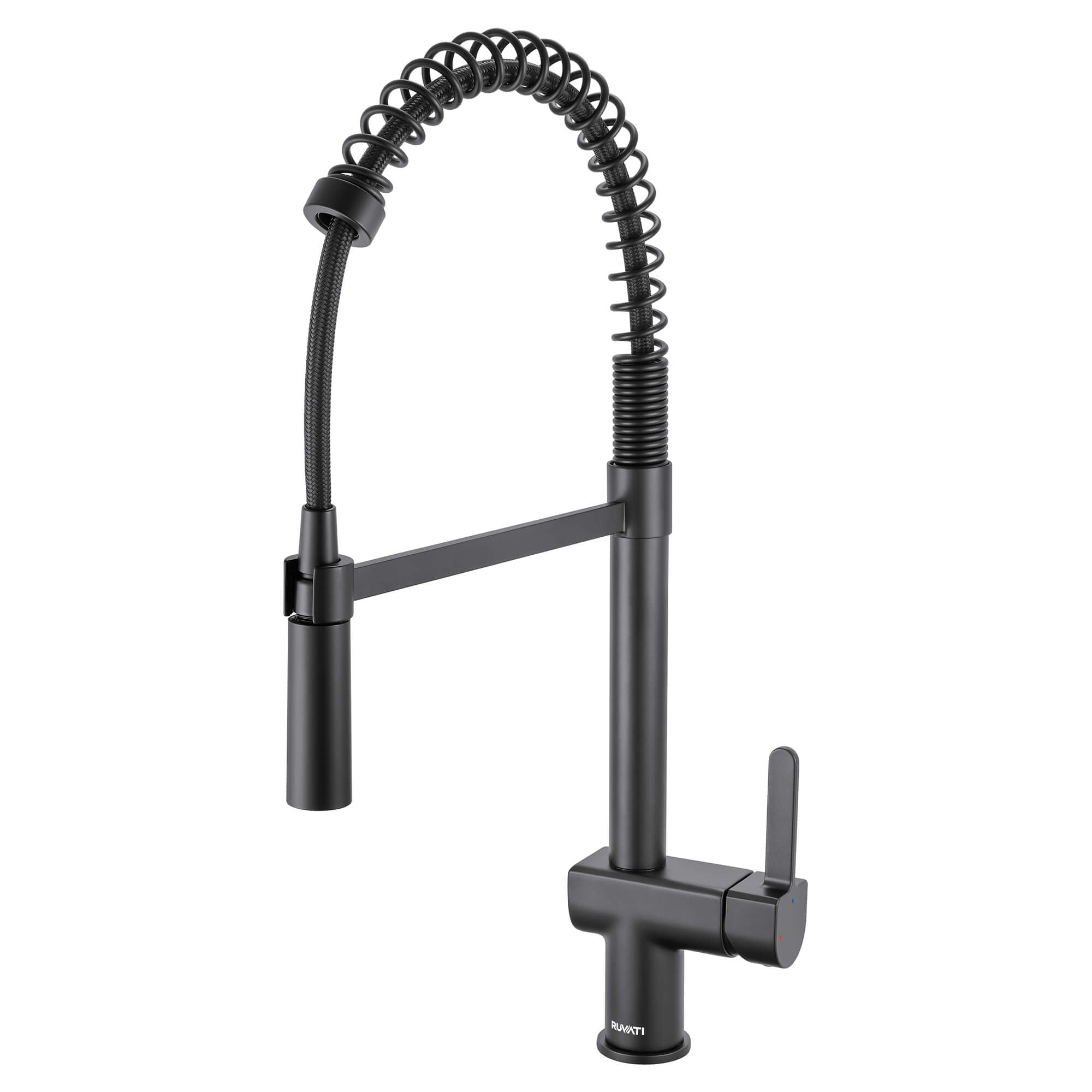 Ruvati Seneca Single Handle Pull Down Spiral Spring Kitchen Faucet with Sprayer in Matte Black - RVF1243MB - View 2