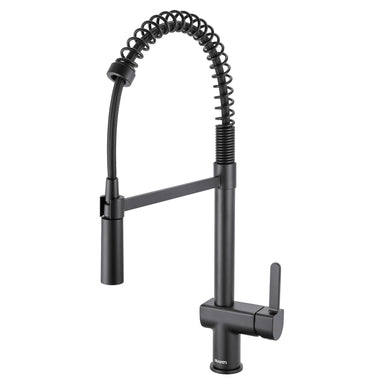 Ruvati Seneca Single Handle Pull Down Spiral Spring Kitchen Faucet with Sprayer in Matte Black - RVF1243MB - View 2