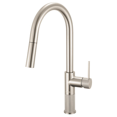 Ruvati Isola Single Handle Pull Down Kitchen Faucet Knurling Contemporary Tall Arc in Stainless Steel - RVF1248BN - View 2