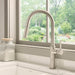 Ruvati Isola Single Handle Pull Down Kitchen Faucet Knurling Contemporary Tall Arc in Stainless Steel - RVF1248BN