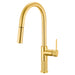 Ruvati Isola Single Handle Pull Out Kitchen Faucet Knurl Transitional with Sprayer in Brushed Gold - RVF1248SG - View 2