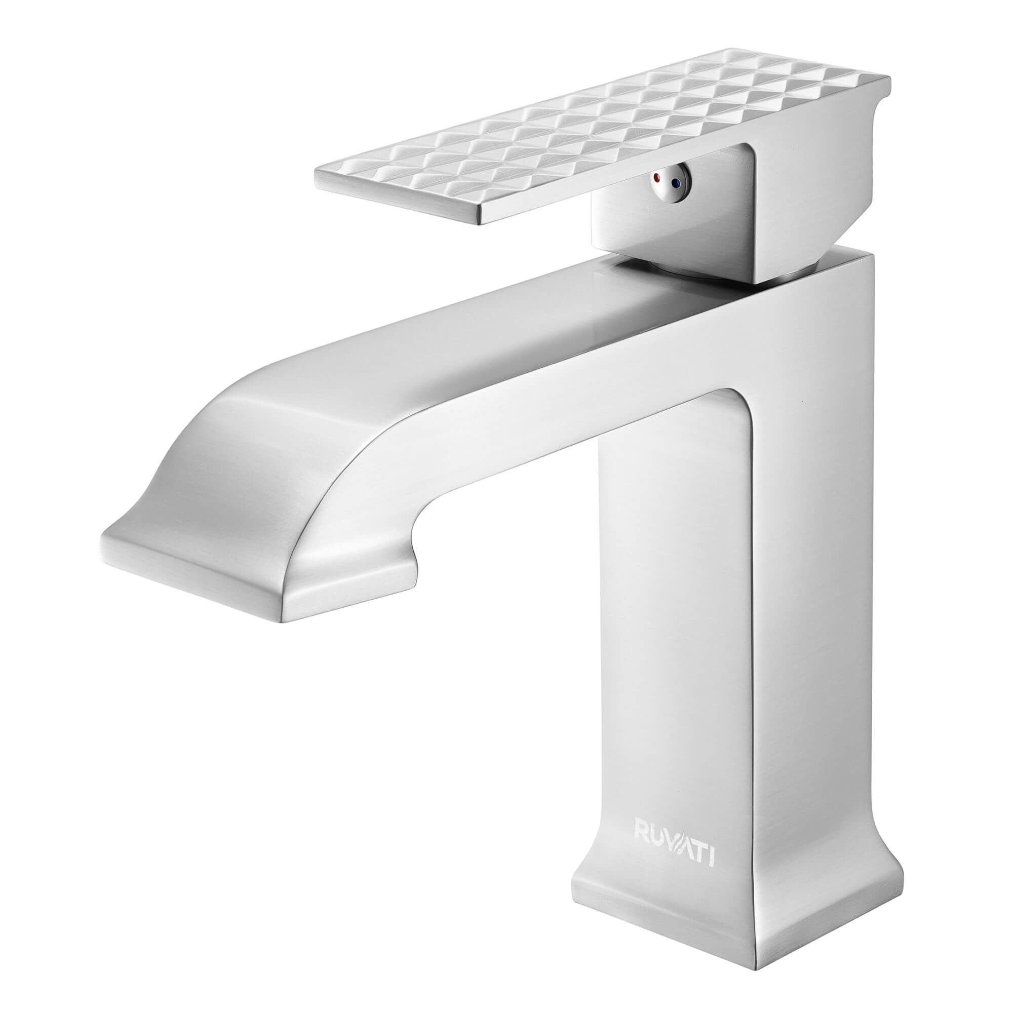 Ruvati Decora Single Handle Square Art Deco Square Transitional Bathroom Faucet in Brushed Nickel Stainless - RVF5132BN - View 2