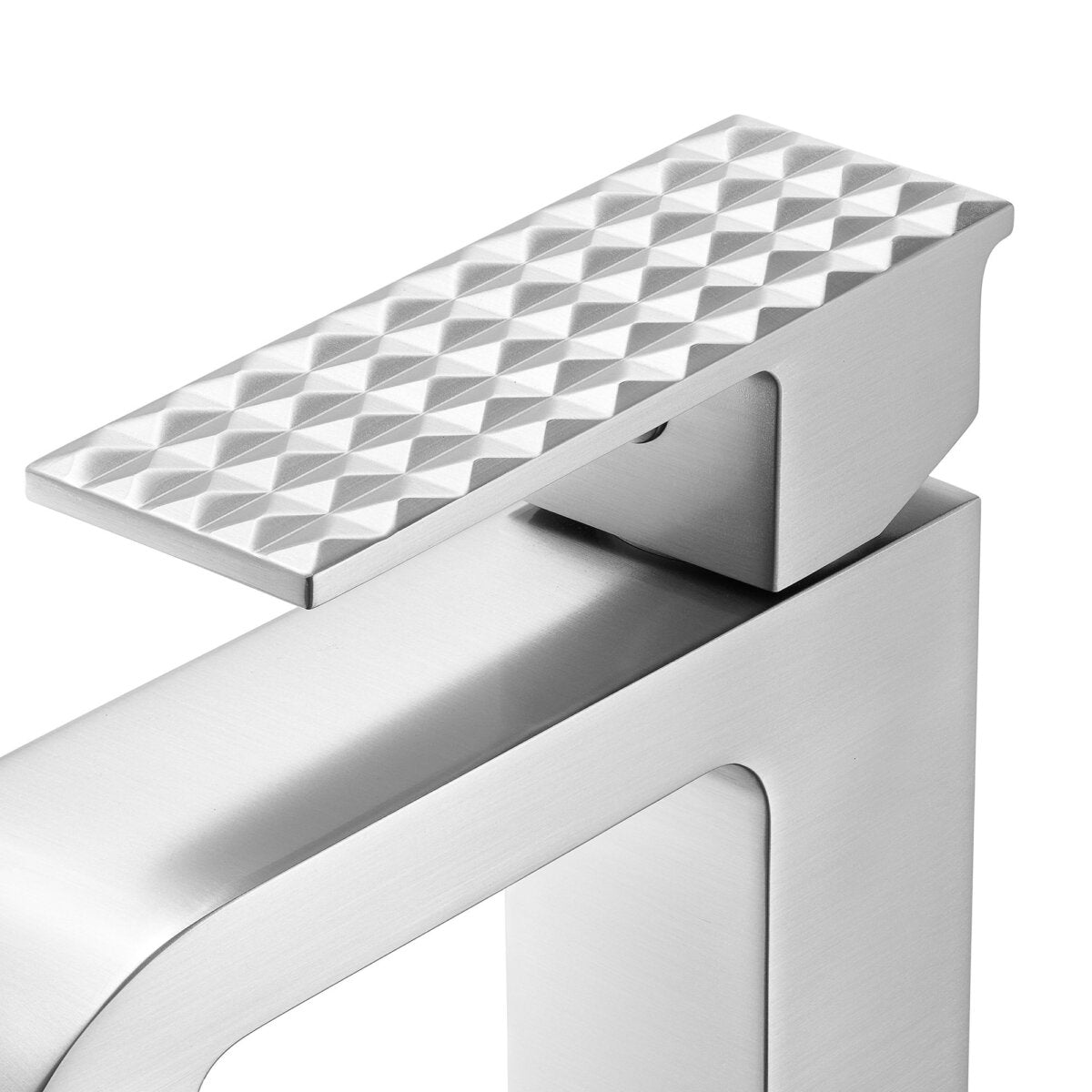 Ruvati Decora Single Handle Square Art Deco Square Transitional Bathroom Faucet in Brushed Nickel Stainless - RVF5132BN