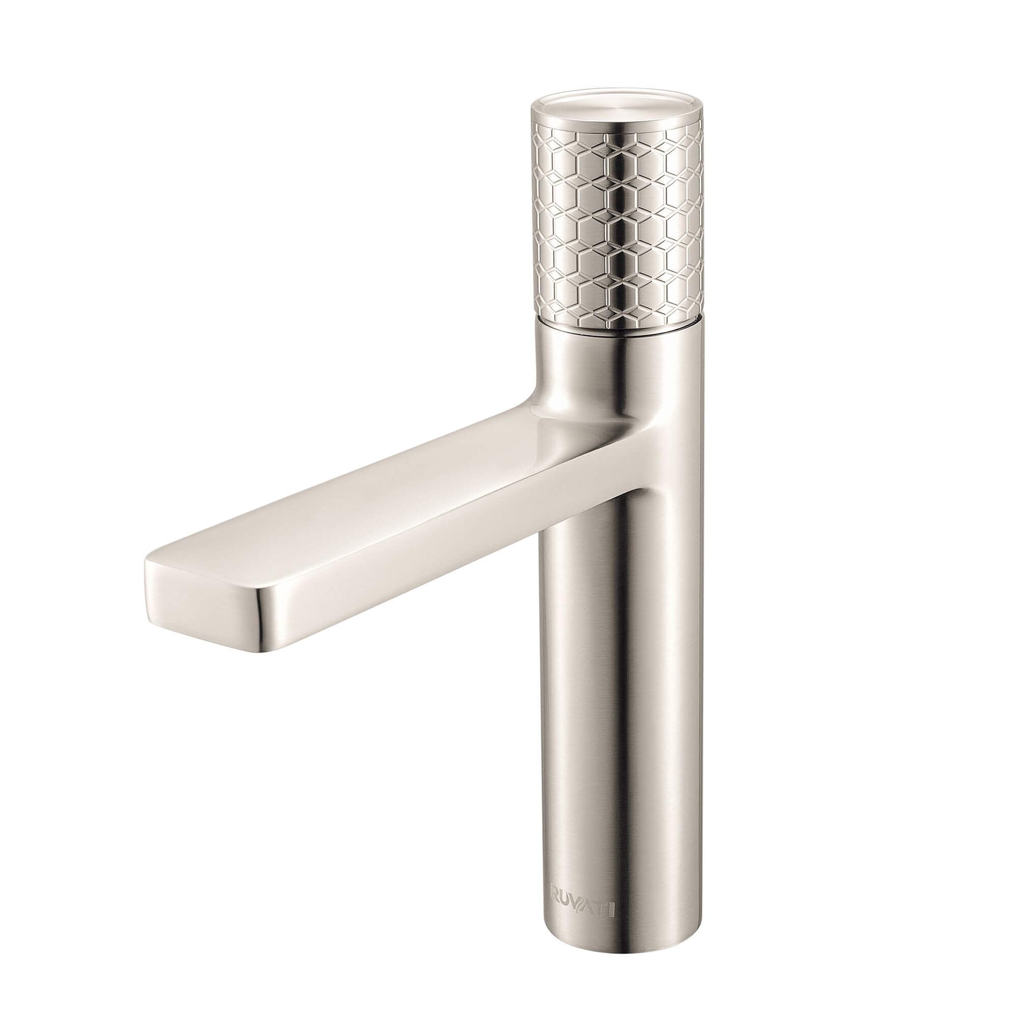 Ruvati Emilio Single Hole Diamond Pattern Bathroom Faucet in Brushed Nickel Stainless - RVF5133BN - View 2