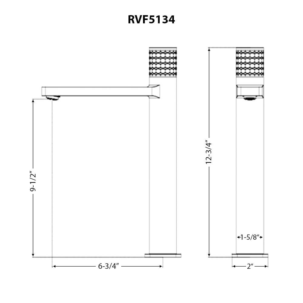 Ruvati Emilio Tall Vessel Single Handle Bathroom Faucet in Brushed Nickel
