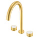 Ruvati Athena Two Handle Stone Marble Fluted Widespread Bathroom Faucet in Brushed Gold - RVF5232SG - View 2