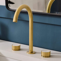 Ruvati Athena Two Handle Stone Marble Fluted Widespread Bathroom Faucet in Brushed Gold - RVF5232SG