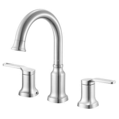 Ruvati Arti Two Handle Widespread Art Deco Victorian Luxury Bathroom Faucet in Brushed Nickel Stainless - RVF5233BN - View 2