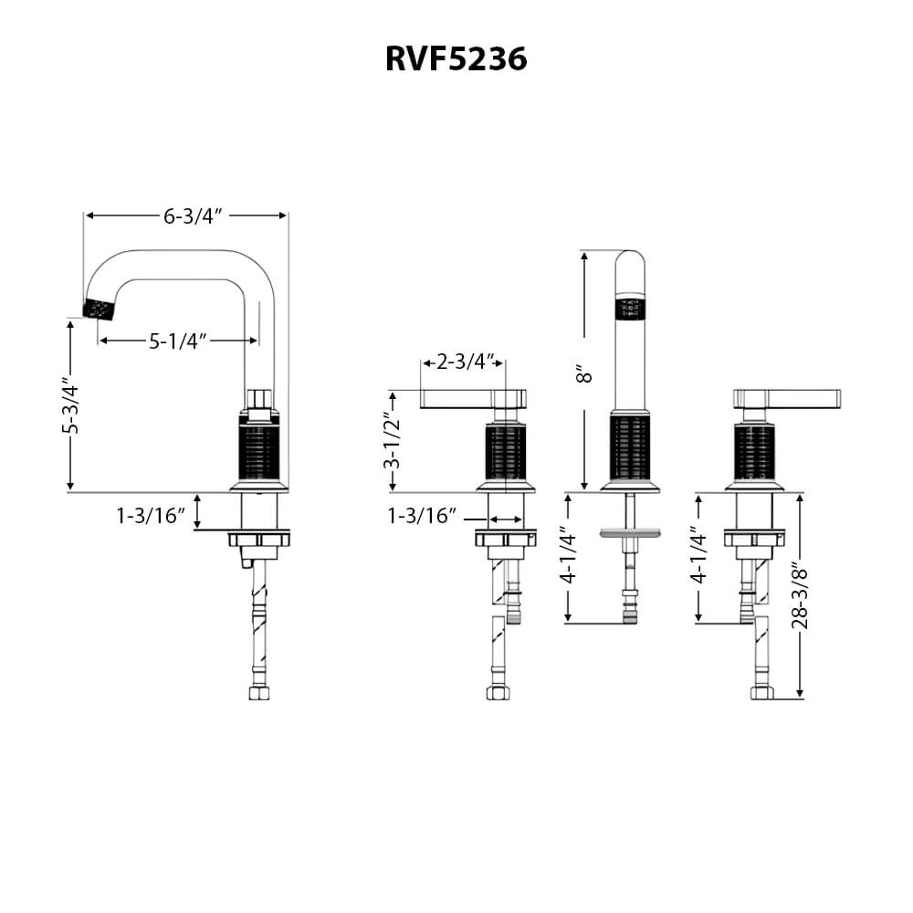 Ruvati Barolo Two Handle Widespread Bathroom Faucet in Brushed Nickel Stainless