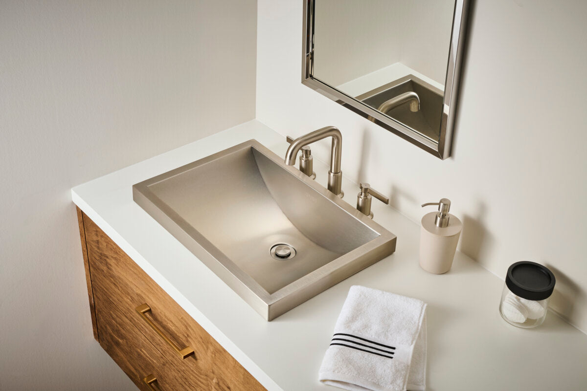 Ruvati Barolo Two Handle Widespread Bathroom Faucet in Brushed Nickel Stainless