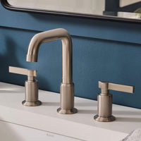 Ruvati Barolo Two Handle Widespread Bathroom Faucet in Brushed Nickel Stainless