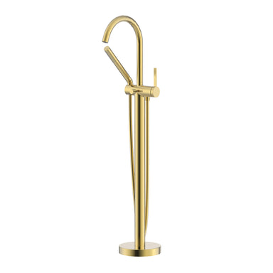 Ruvati Lucia Single Handle Tall Floor Mounted Freestanding Tub Filler Faucet in Brushed Gold - RVF5338SG - View 2