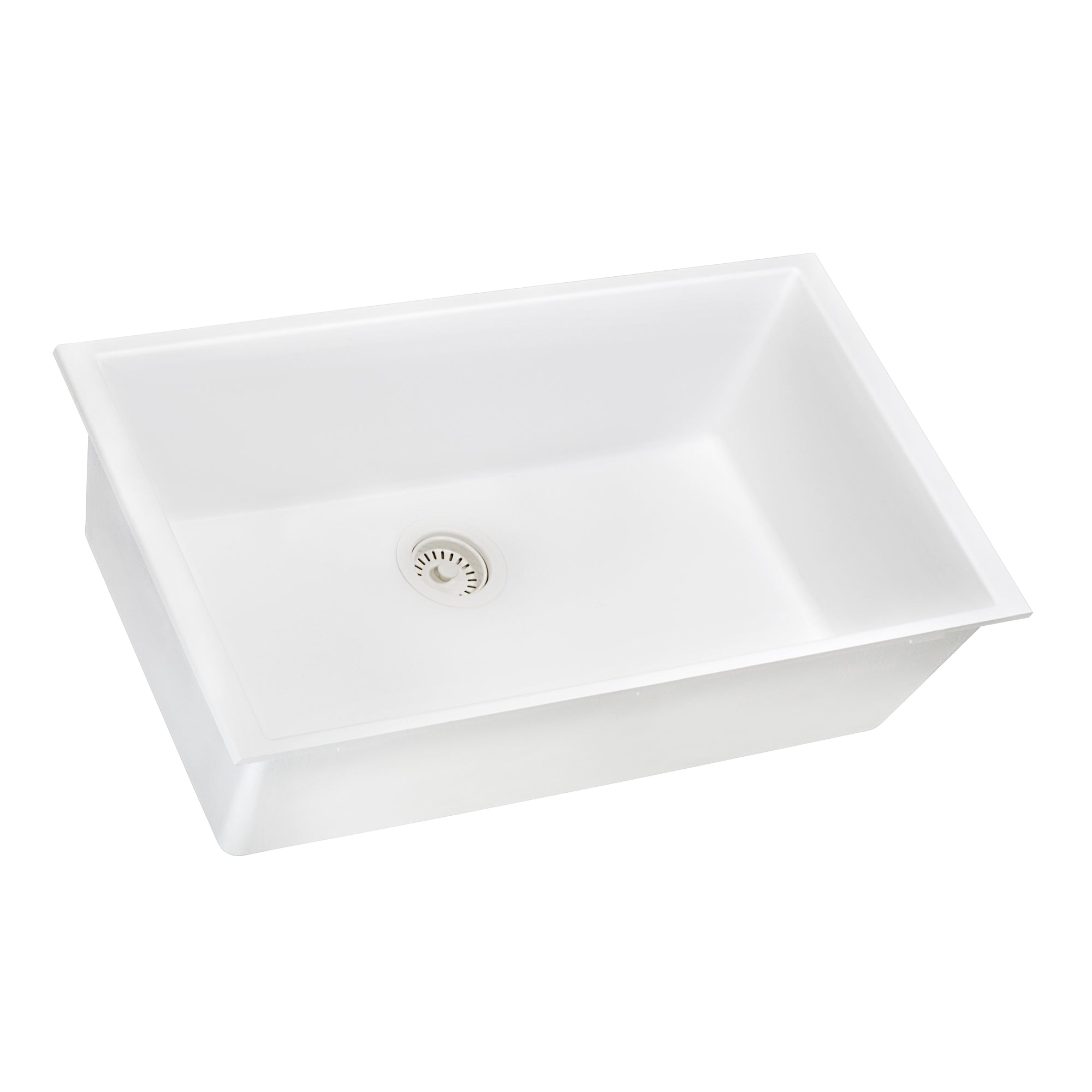 Ruvati 27" Composite Undermount Single Bowl Kitchen Sink in Arctic White