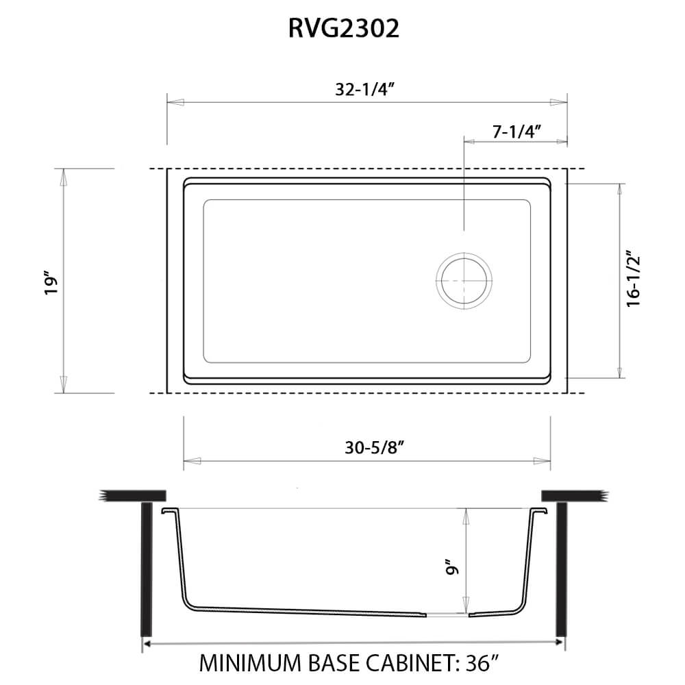 Ruvati 33" White Composite Undermount Workstation Sink