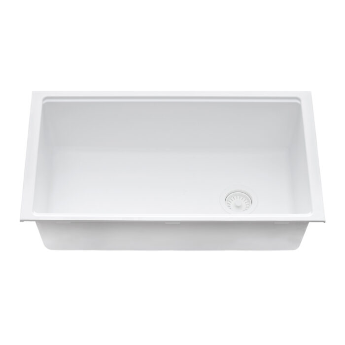 Ruvati 33" White Composite Undermount Workstation Sink