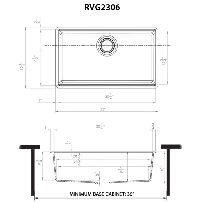 Ruvati 32" White Composite Workstation Sink