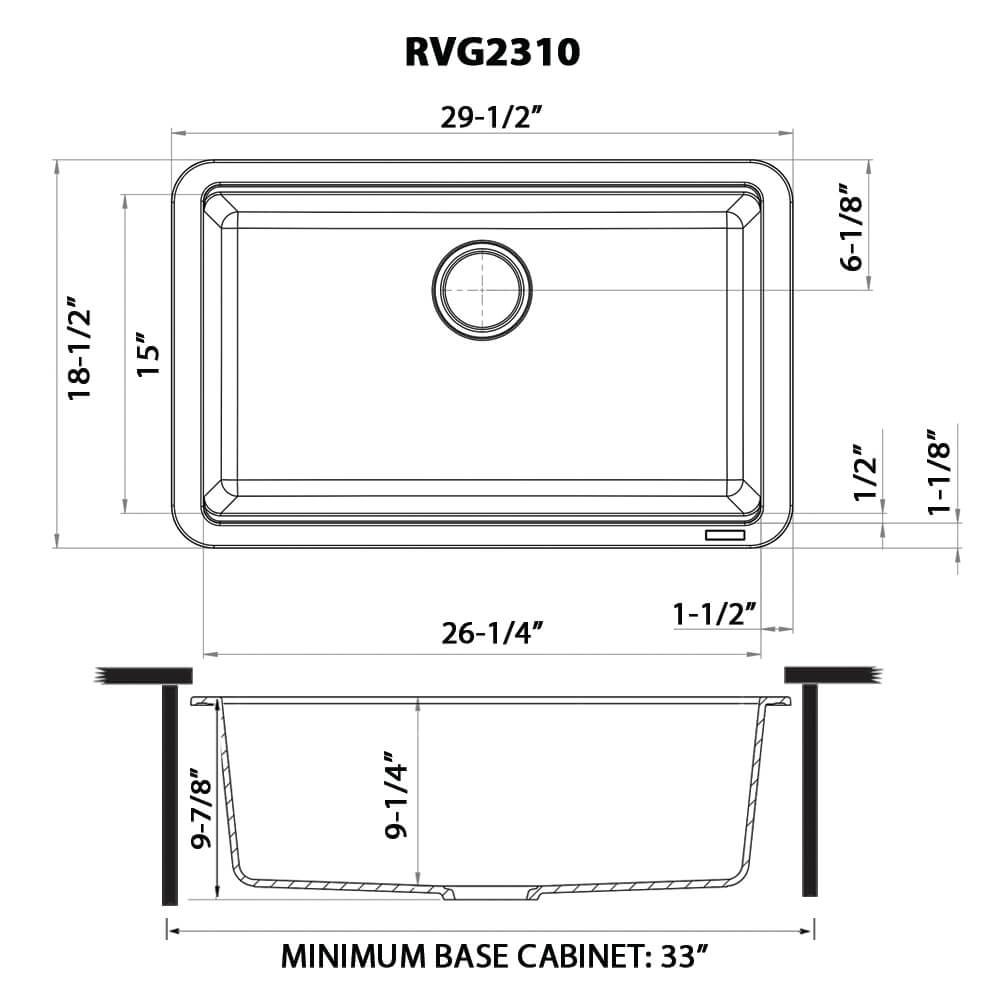 Ruvati 30" White Composite Workstation Sink