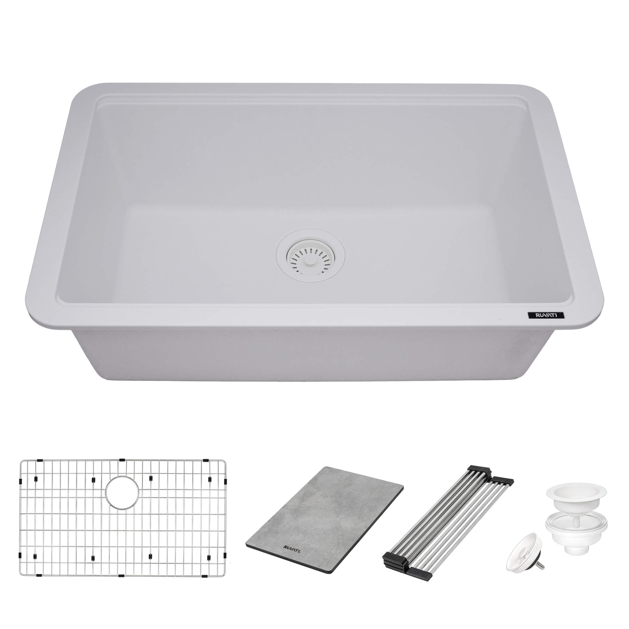 Ruvati 30" White Composite Workstation Sink