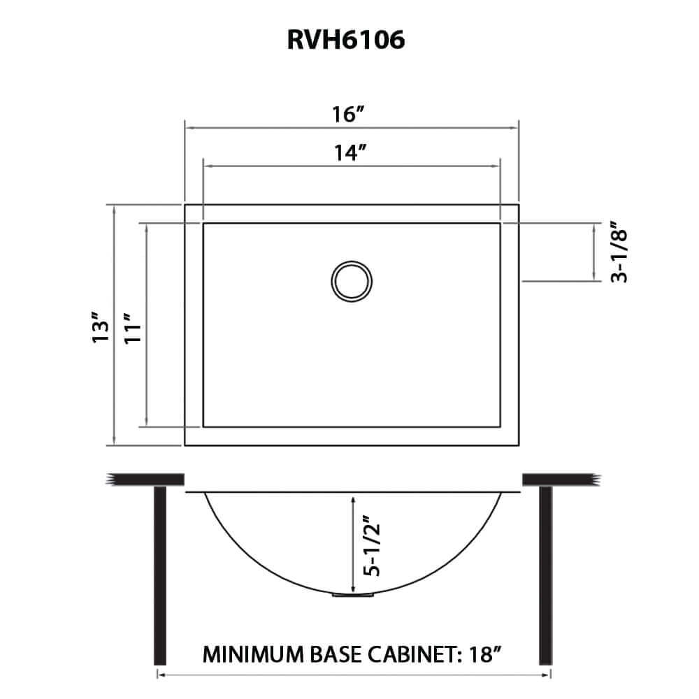 Ruvati 16 x 13" Gunmetal Undermount Bathroom Sink Stainless Steel