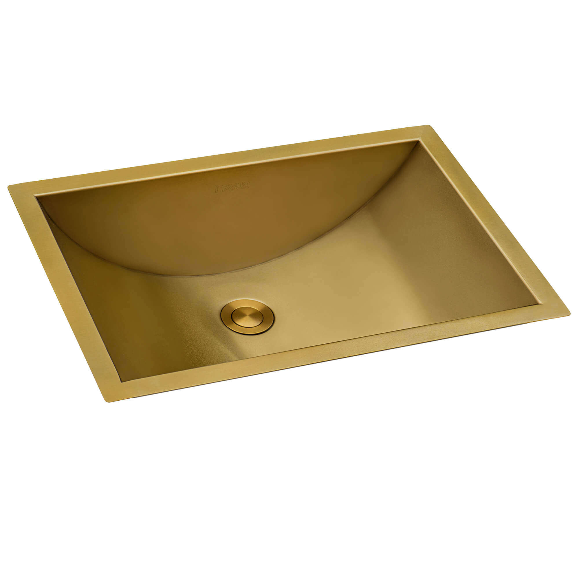 Ruvati 16 x 13" Brushed Golden Brass Undermount Rectangular Bathroom Sink