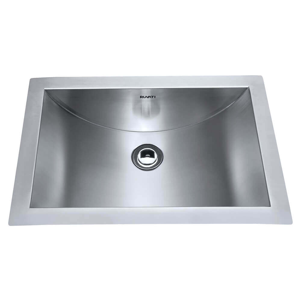 Ruvati 16 x 13" Brushed Stainless Steel Undermount Rectangular Bathroom Sink