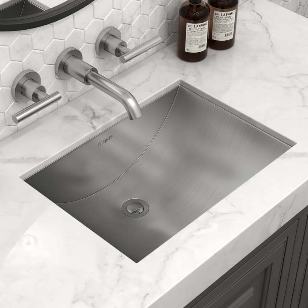 Ruvati 16 x 13" Brushed Stainless Steel Undermount Rectangular Bathroom Sink