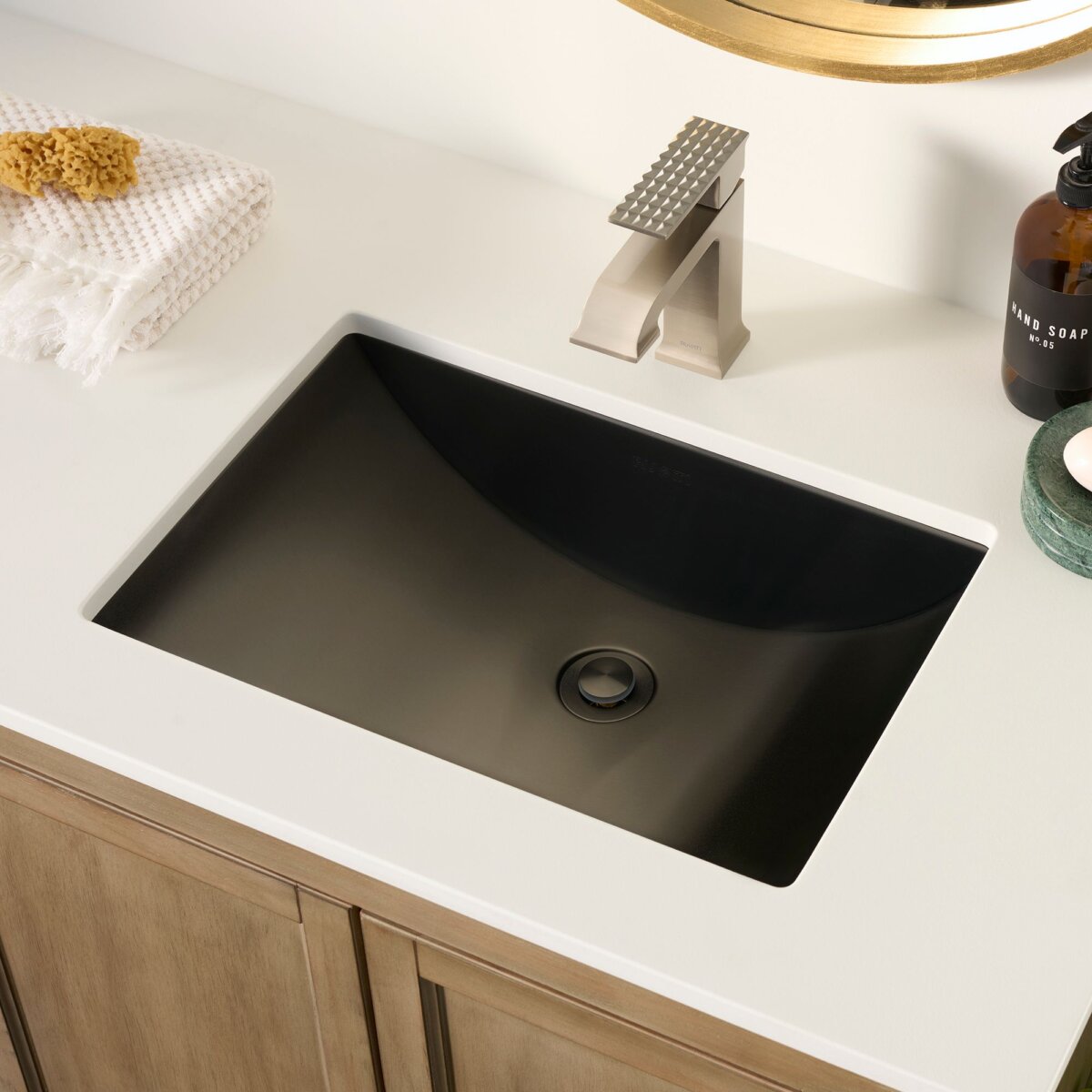 Ruvati 20" x 14" Undermount Gunmetal Rectangular Stainless Steel Bathroom Sink