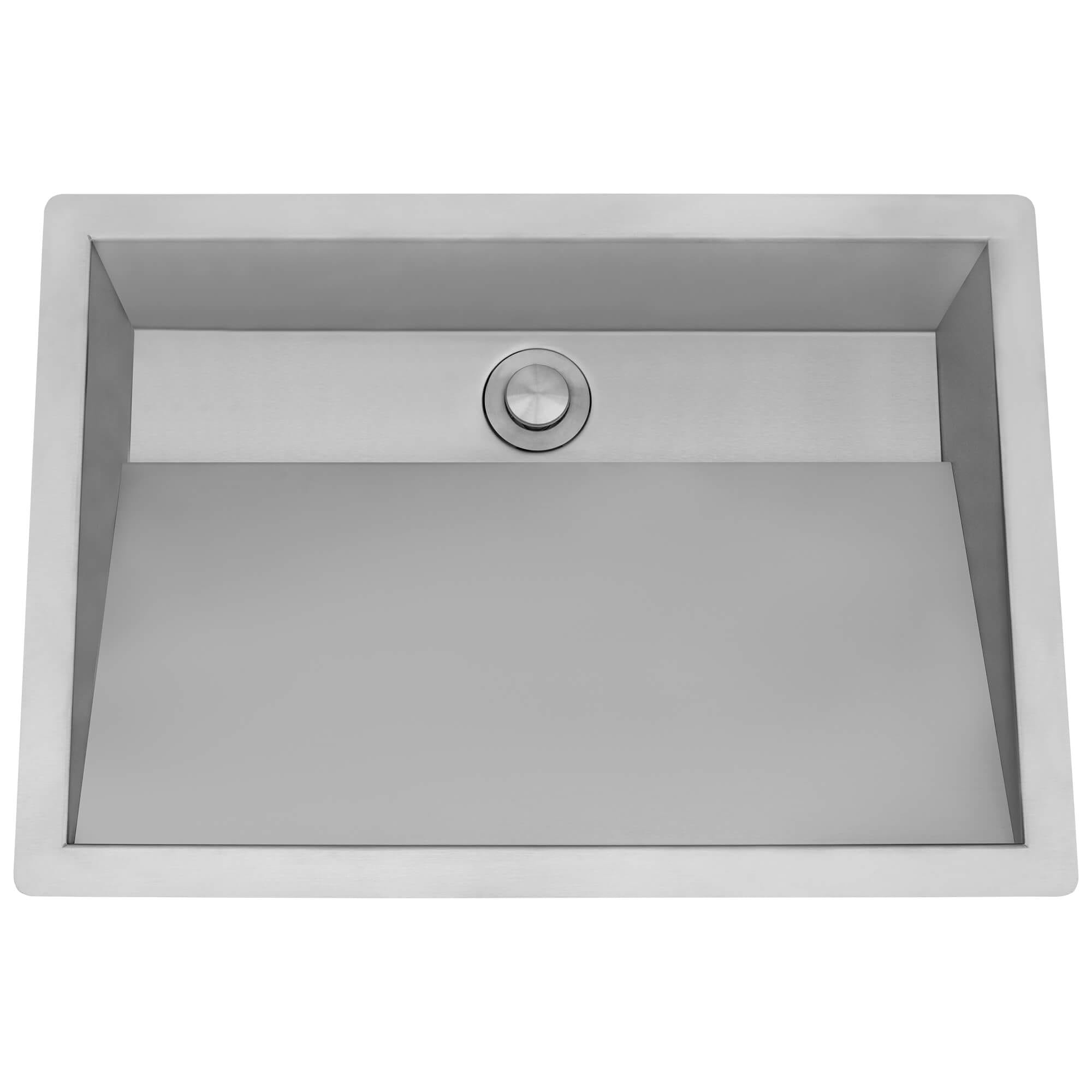 Ruvati 20 x 14" Brushed Stainless Steel Undermount Ramp Bathroom Sink