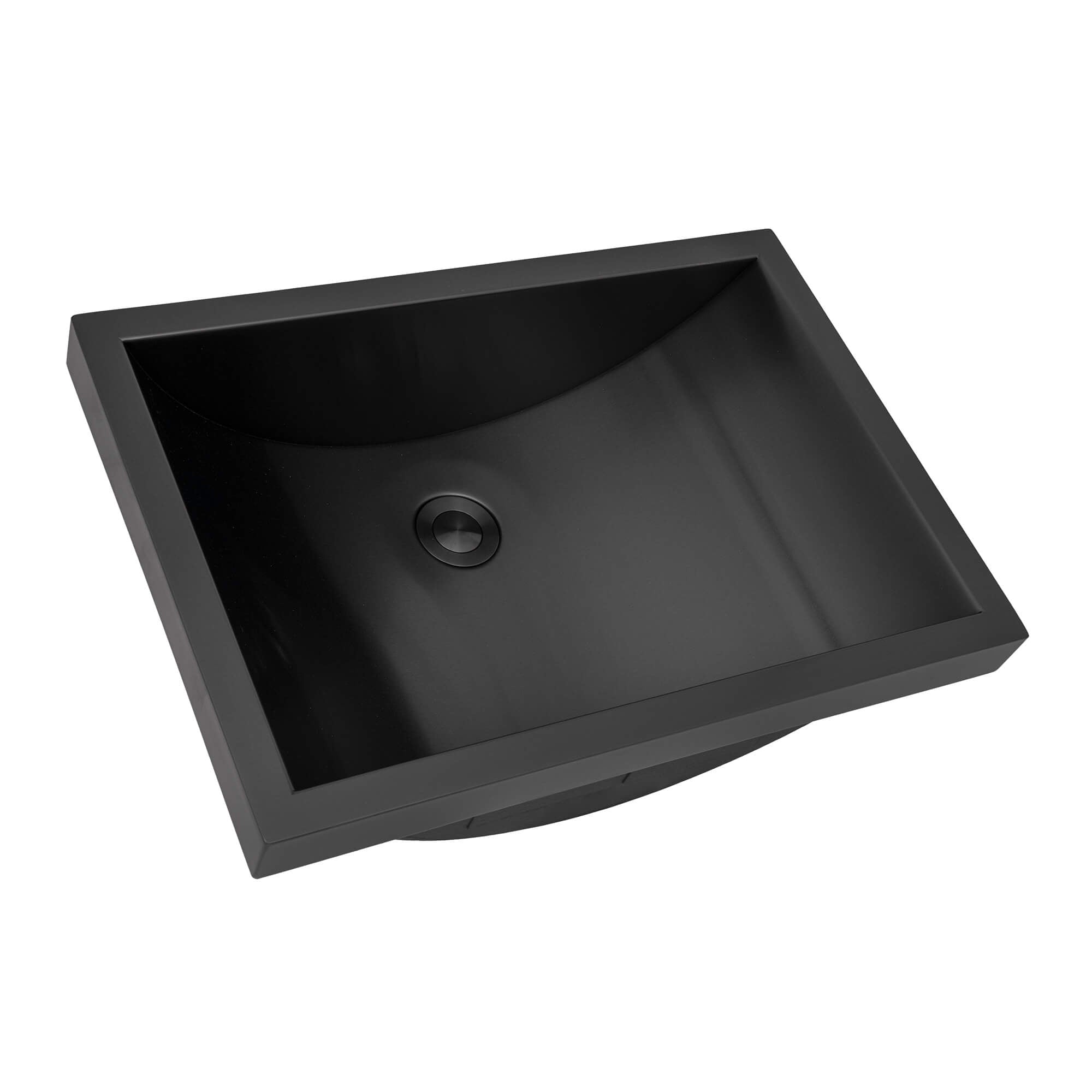 Ruvati 20 x 14" Semi-Recessed Topmount Gunmetal Stainless Steel Rectangular Bathroom Sink