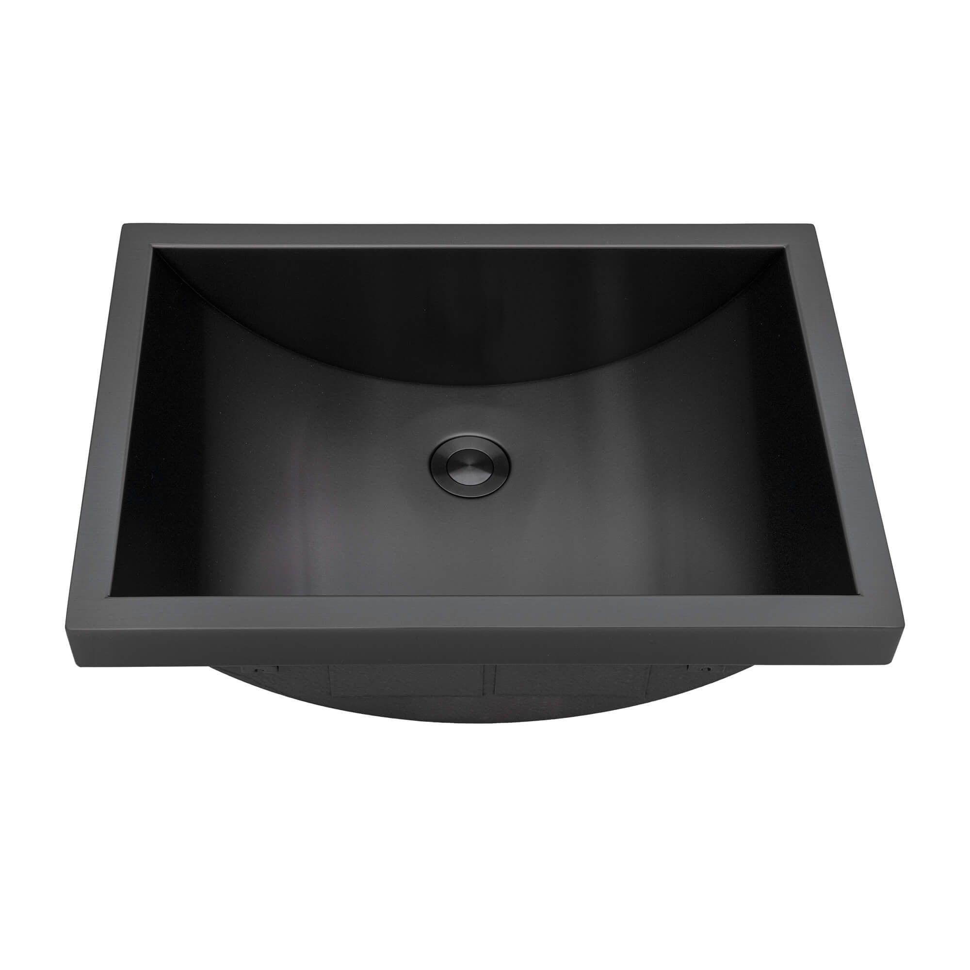 Ruvati 20 x 14" Semi-Recessed Topmount Gunmetal Stainless Steel Rectangular Bathroom Sink