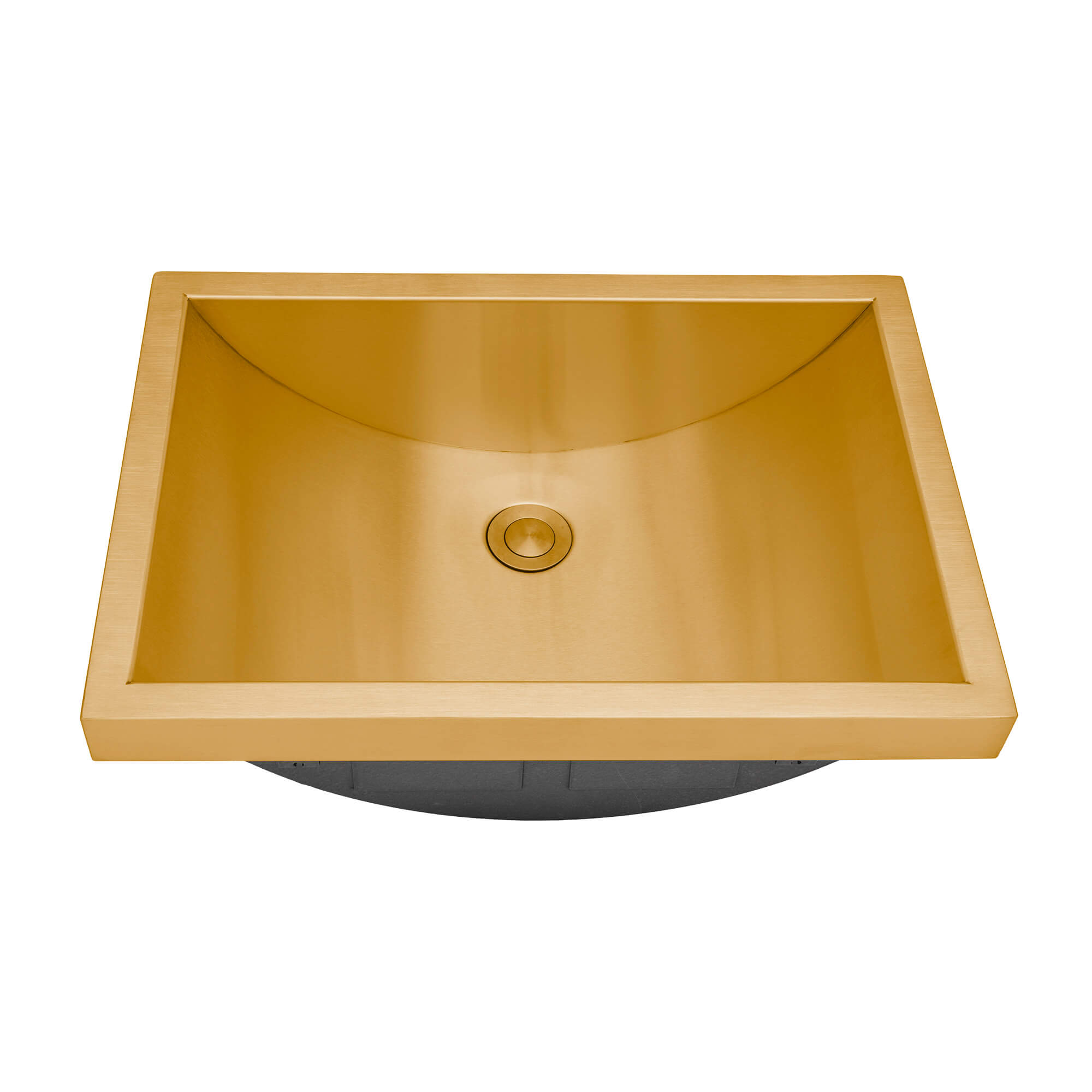 Ruvati 20 x 14" Semi-Recessed Topmount Brushed Golden Brass Rectangular Bathroom Sink