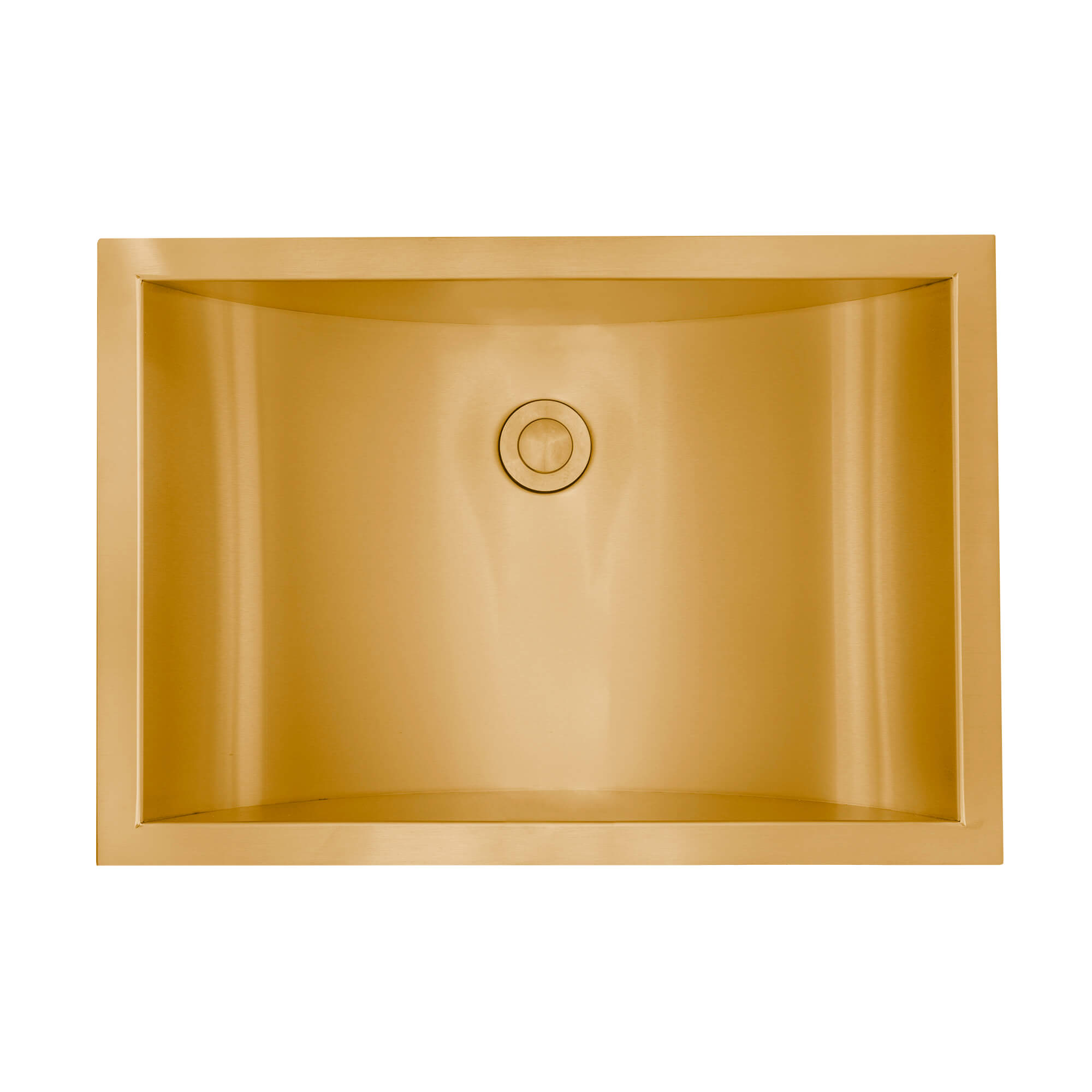 Ruvati 20 x 14" Semi-Recessed Topmount Brushed Golden Brass Rectangular Bathroom Sink