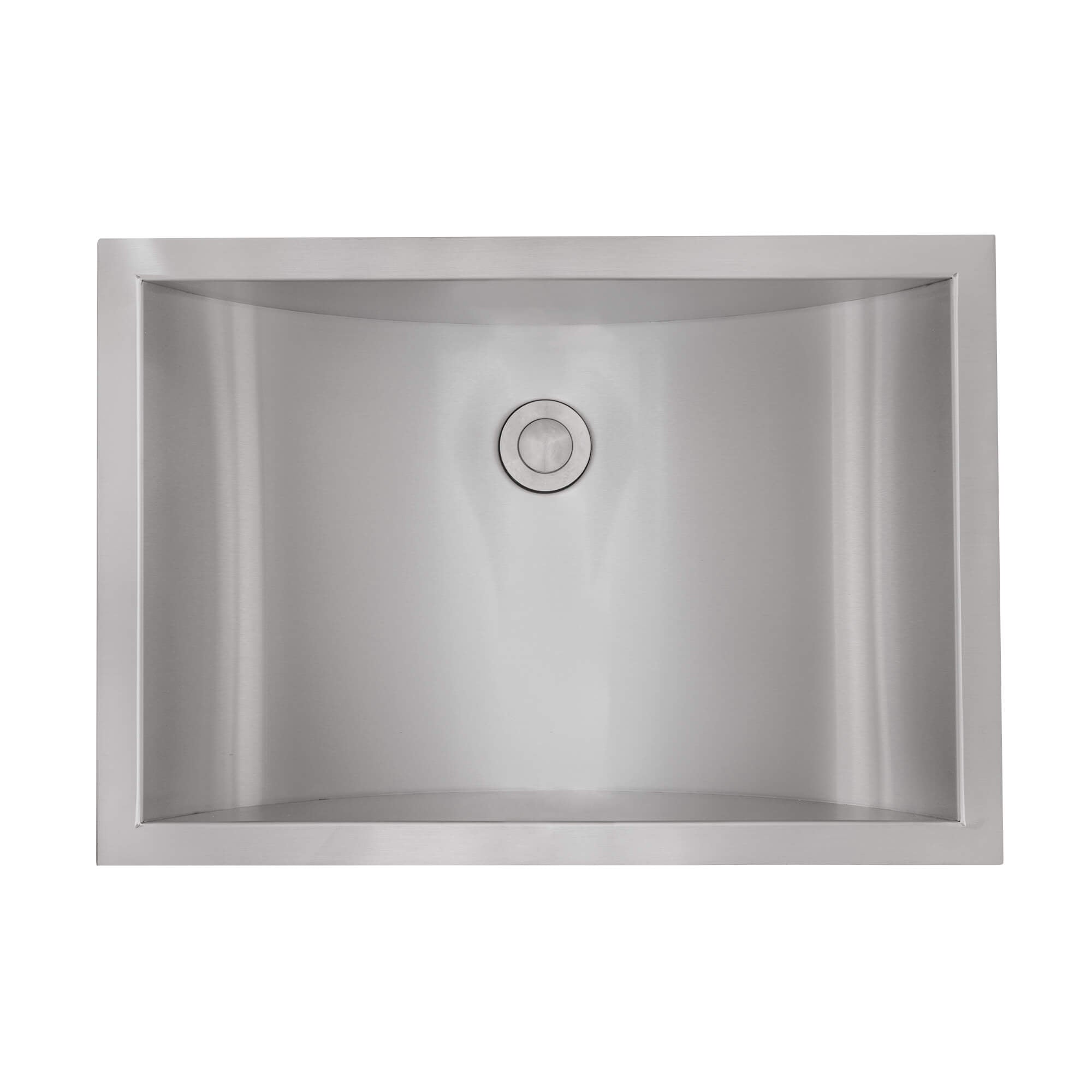 Ruvati 20 x 14" Semi-Recessed Topmount Brushed Stainless Steel Rectangular Bathroom Sink