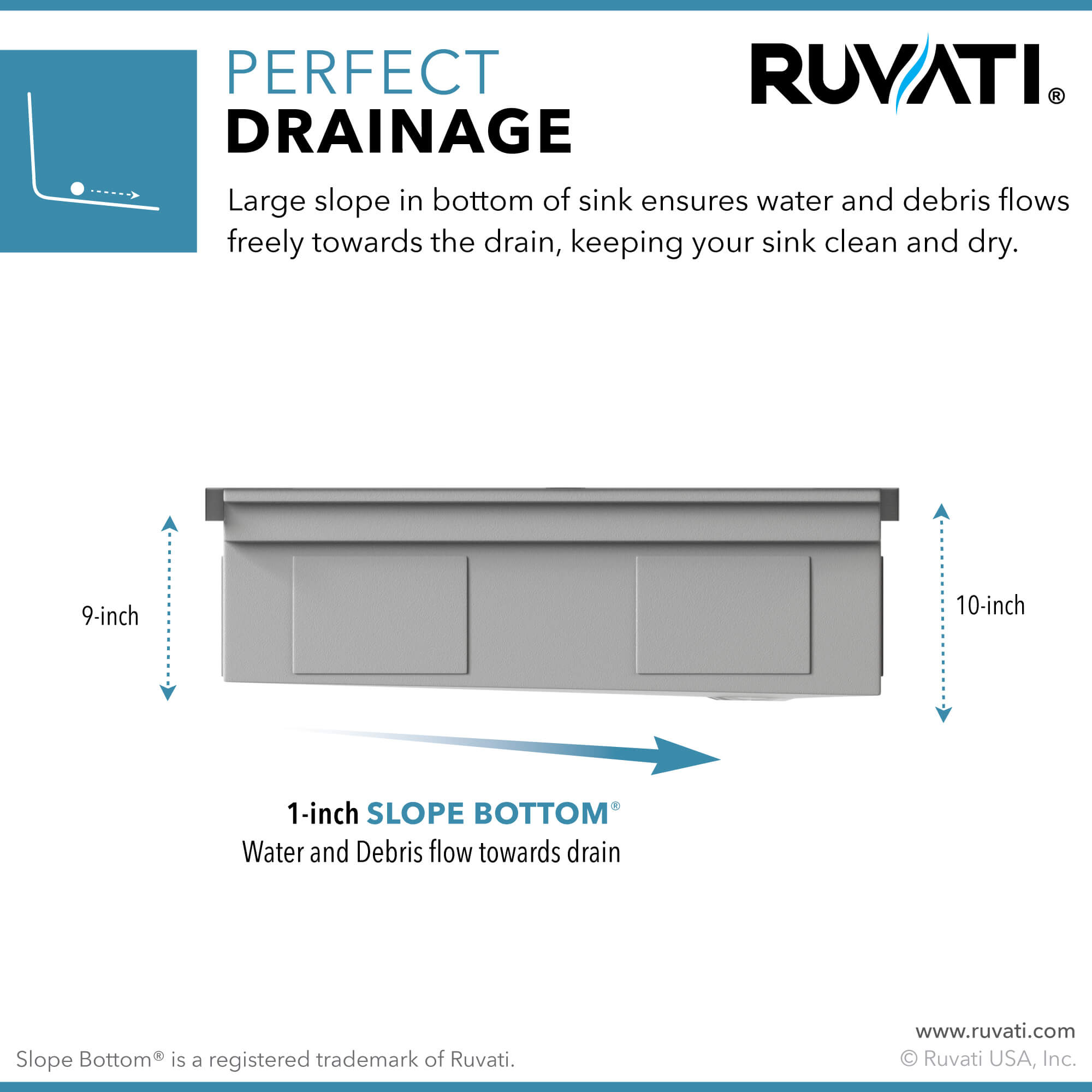 Ruvati 33" Gunmetal Double Ledge Small Radius Stainless Steel Workstation Kitchen Sink