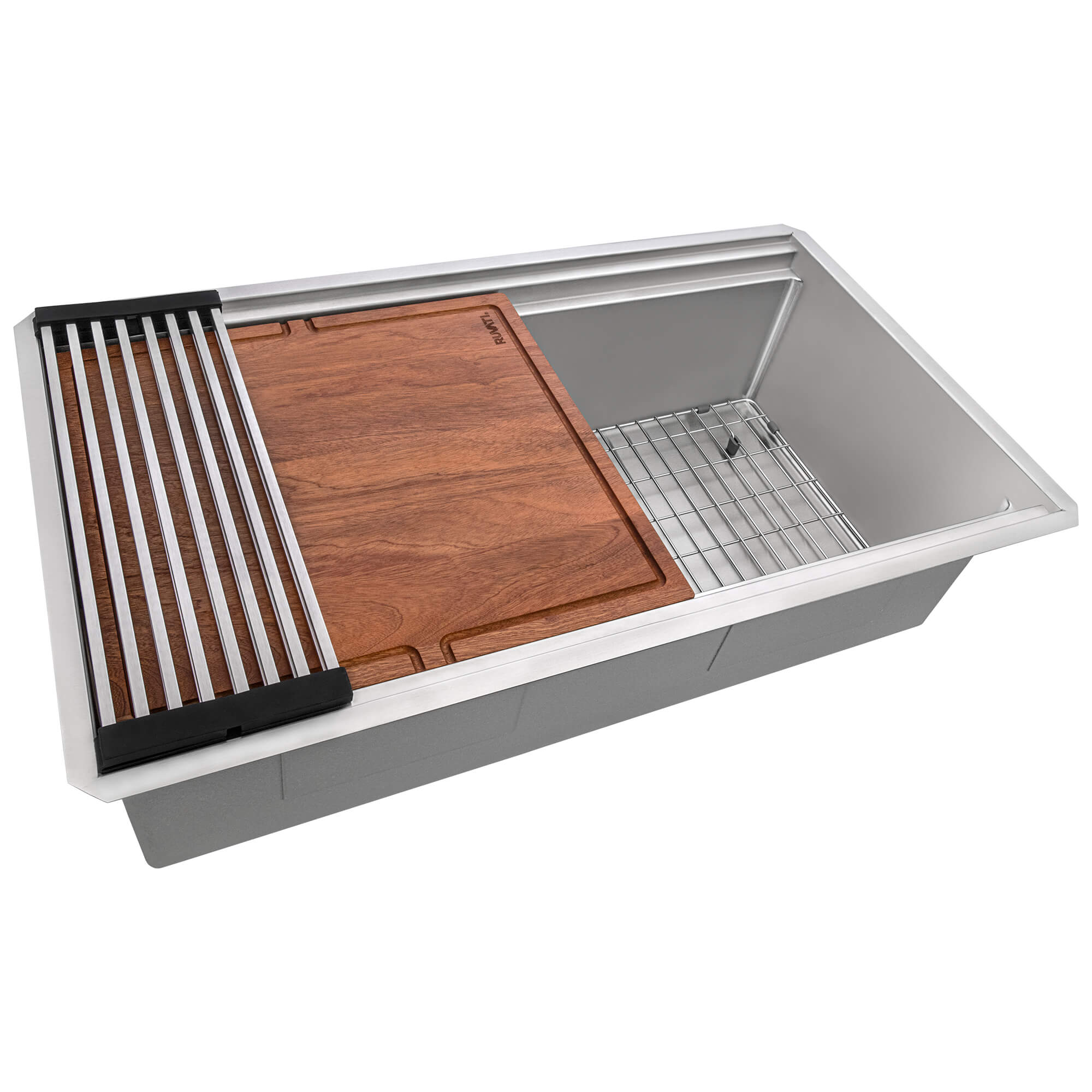 Ruvati 33" Double Ledge Small Radius Stainless Steel Workstation Kitchen Sink