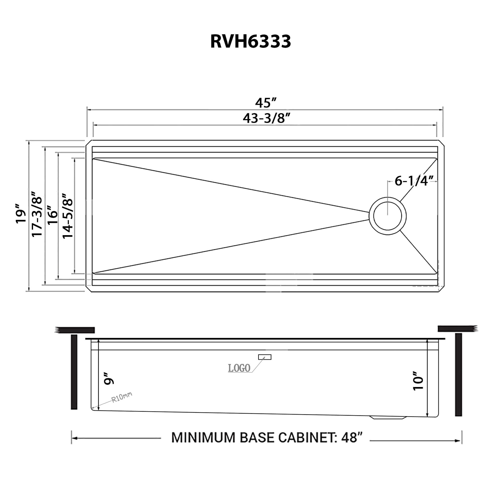 Ruvati 45" Matte Gold Stainless Steel Workstation Two-Tiered Ledge Undermount Kitchen Sink