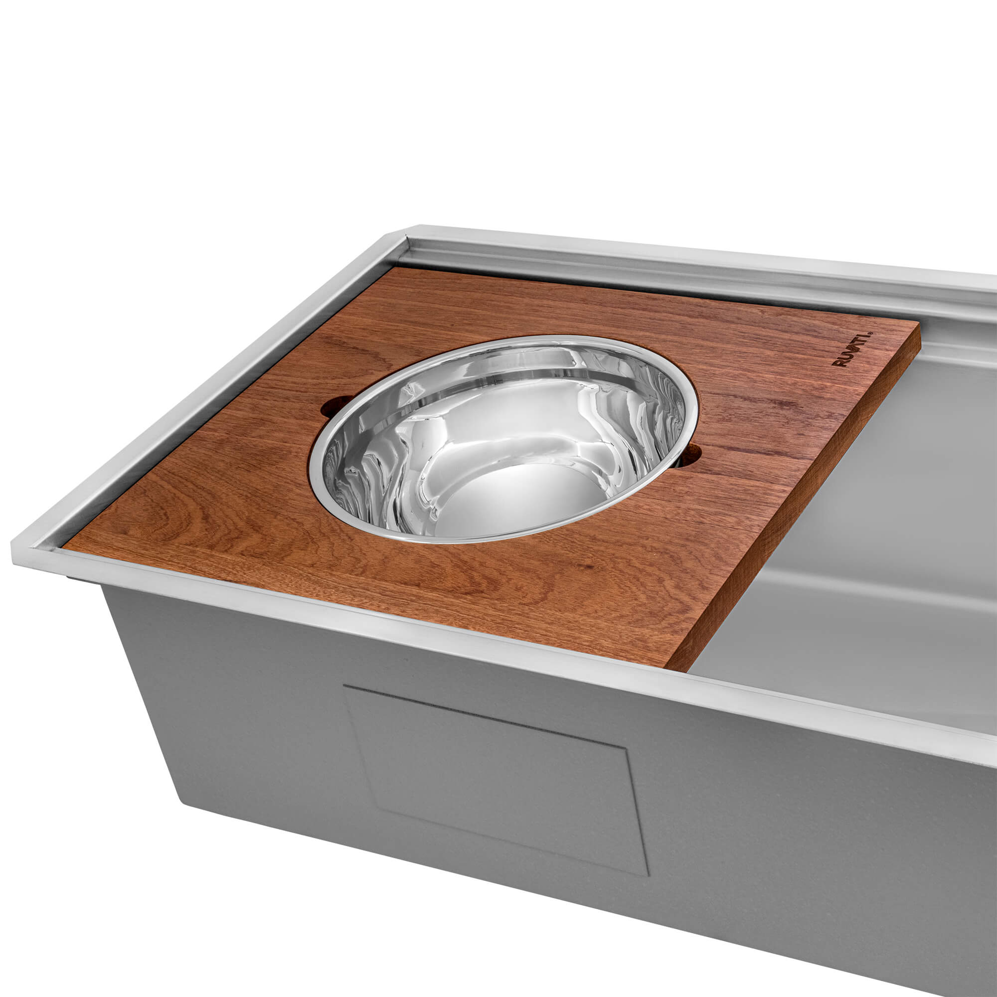 Ruvati 45" Workstation Two-Tiered Double Ledge Undermount 16 Gauge Stainless Steel Kitchen Sink