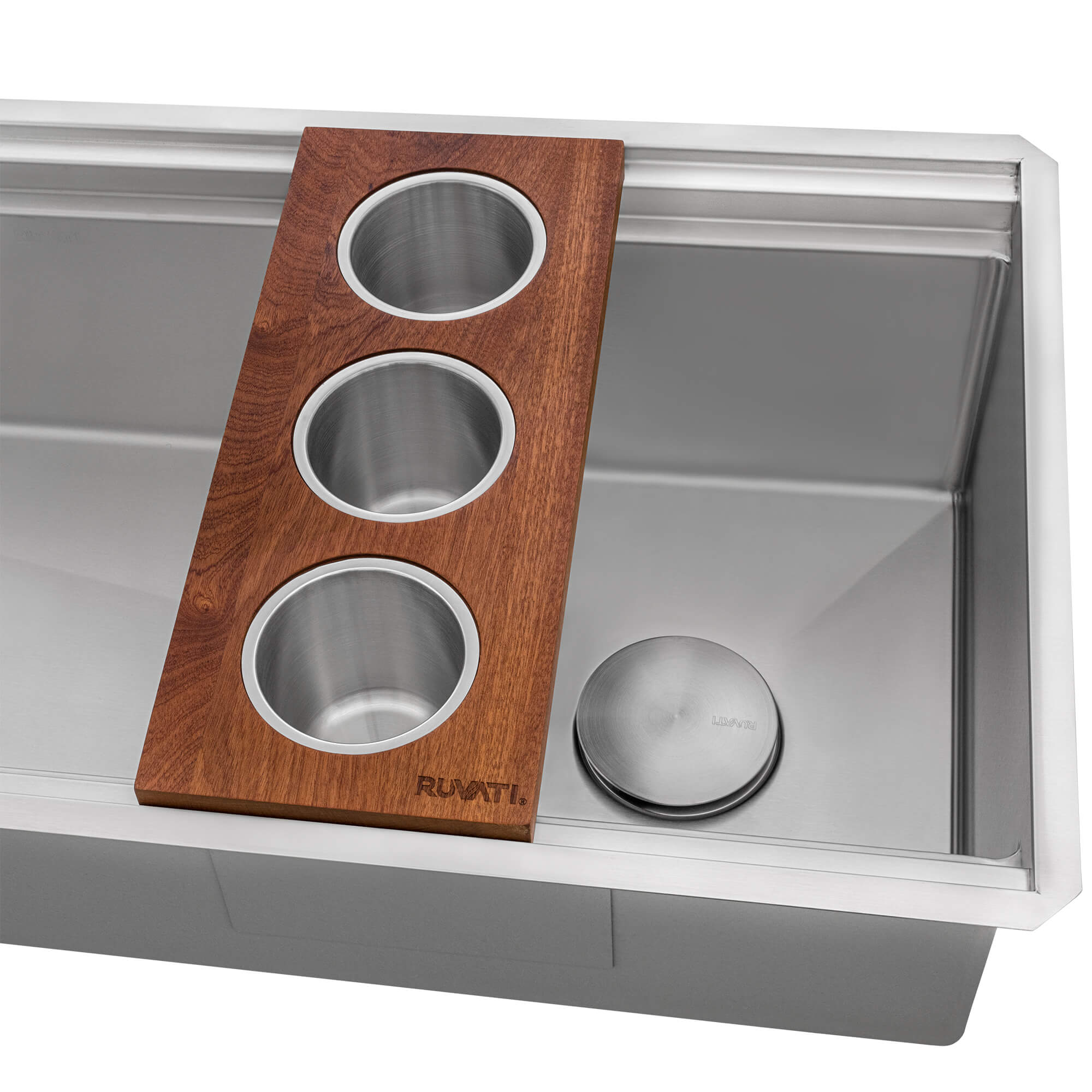 Ruvati 45" Workstation Two-Tiered Double Ledge Undermount 16 Gauge Stainless Steel Kitchen Sink