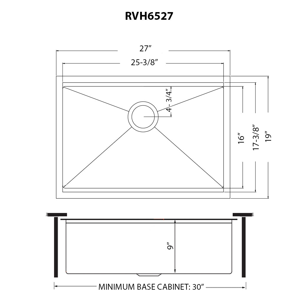 Ruvati 27" Gunmetal Stainless Steel Workstation Kitchen Sink