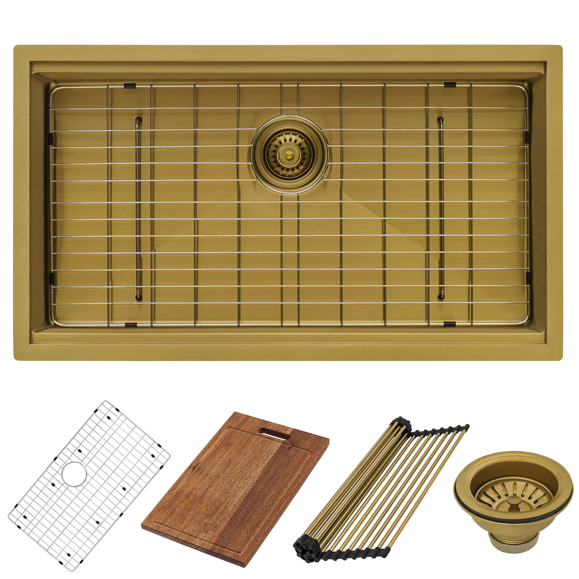 Ruvati 33" Matte Gold Stainless Workstation Kitchen Sink