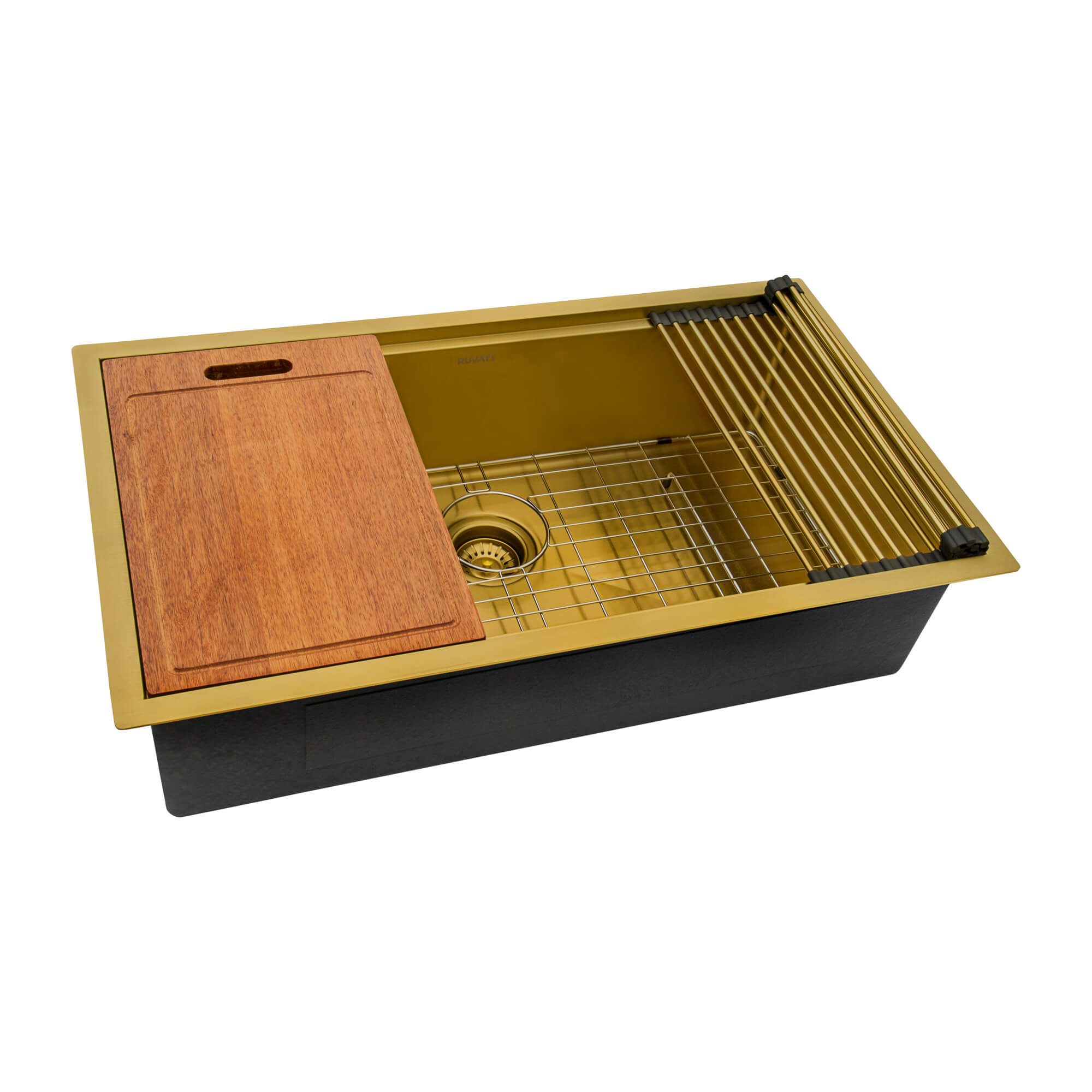 Ruvati 33" Matte Gold Stainless Workstation Kitchen Sink