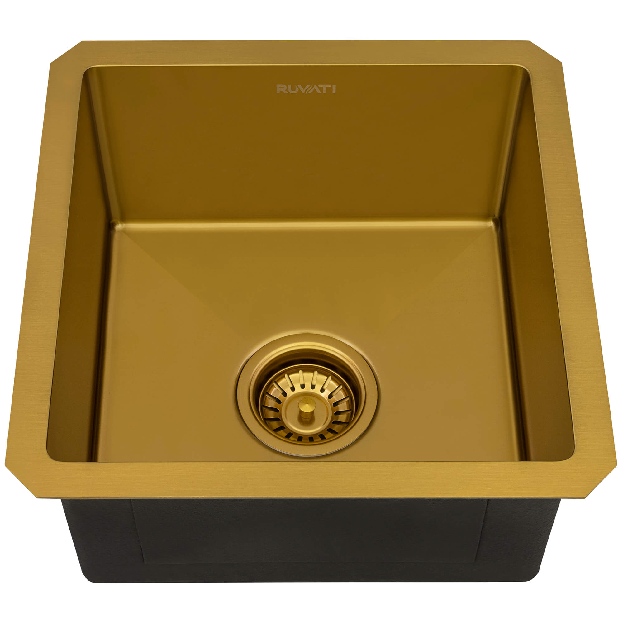 Ruvati 15" Undermount 16 Gauge Matte Gold Bar Prep Sink