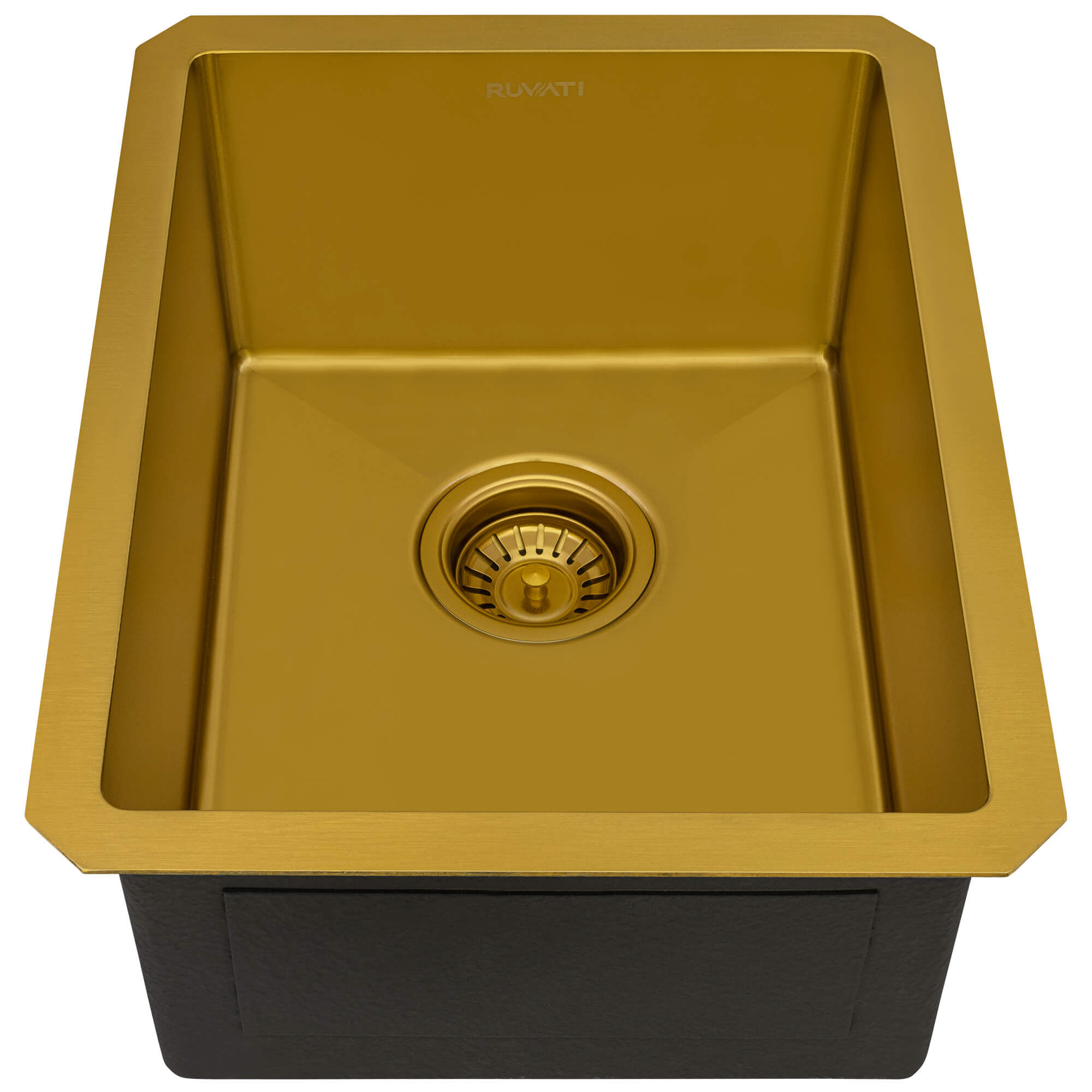 Ruvati 14" Undermount 16 Gauge Matte Gold Bar Prep Sink