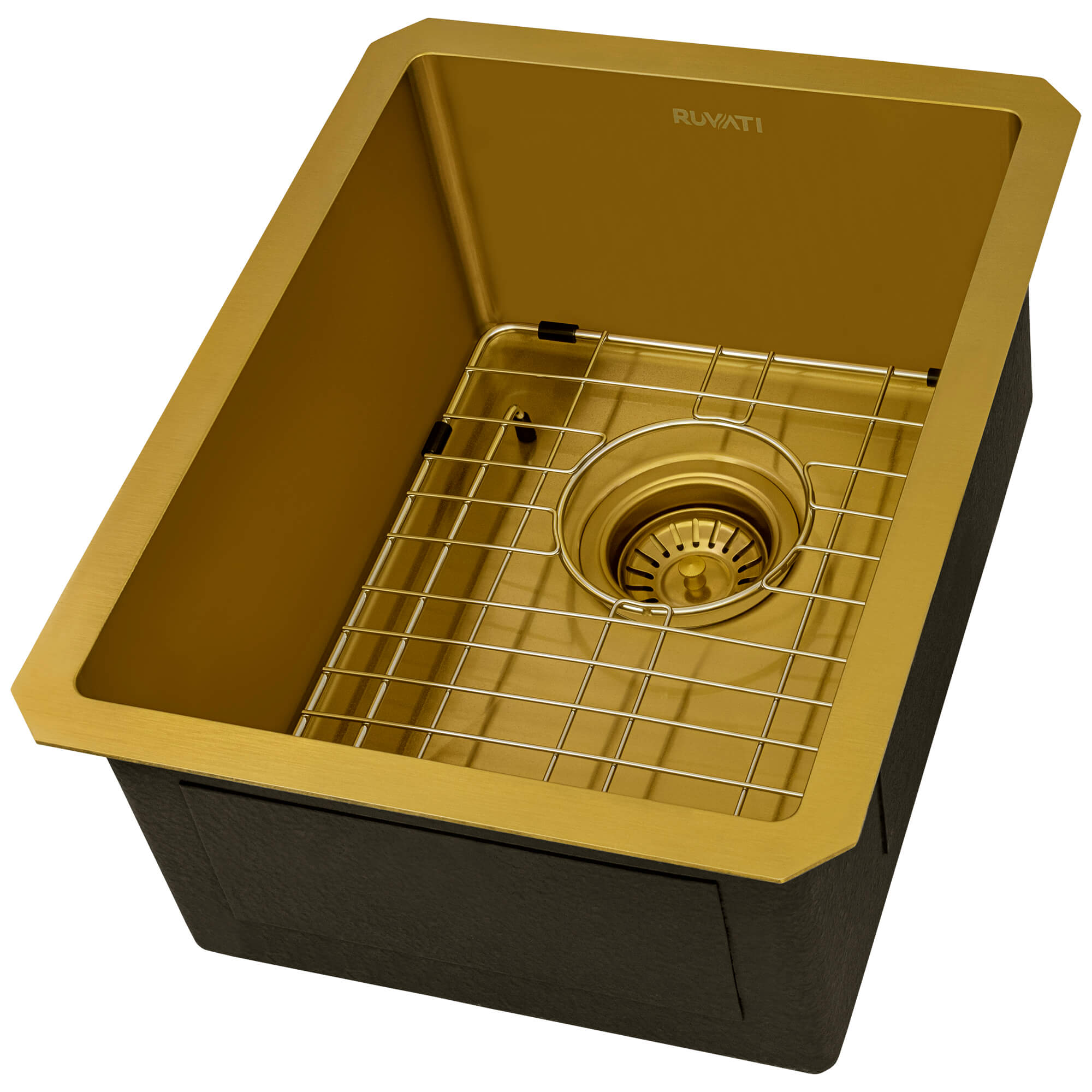 Ruvati 14" Undermount 16 Gauge Matte Gold Bar Prep Sink